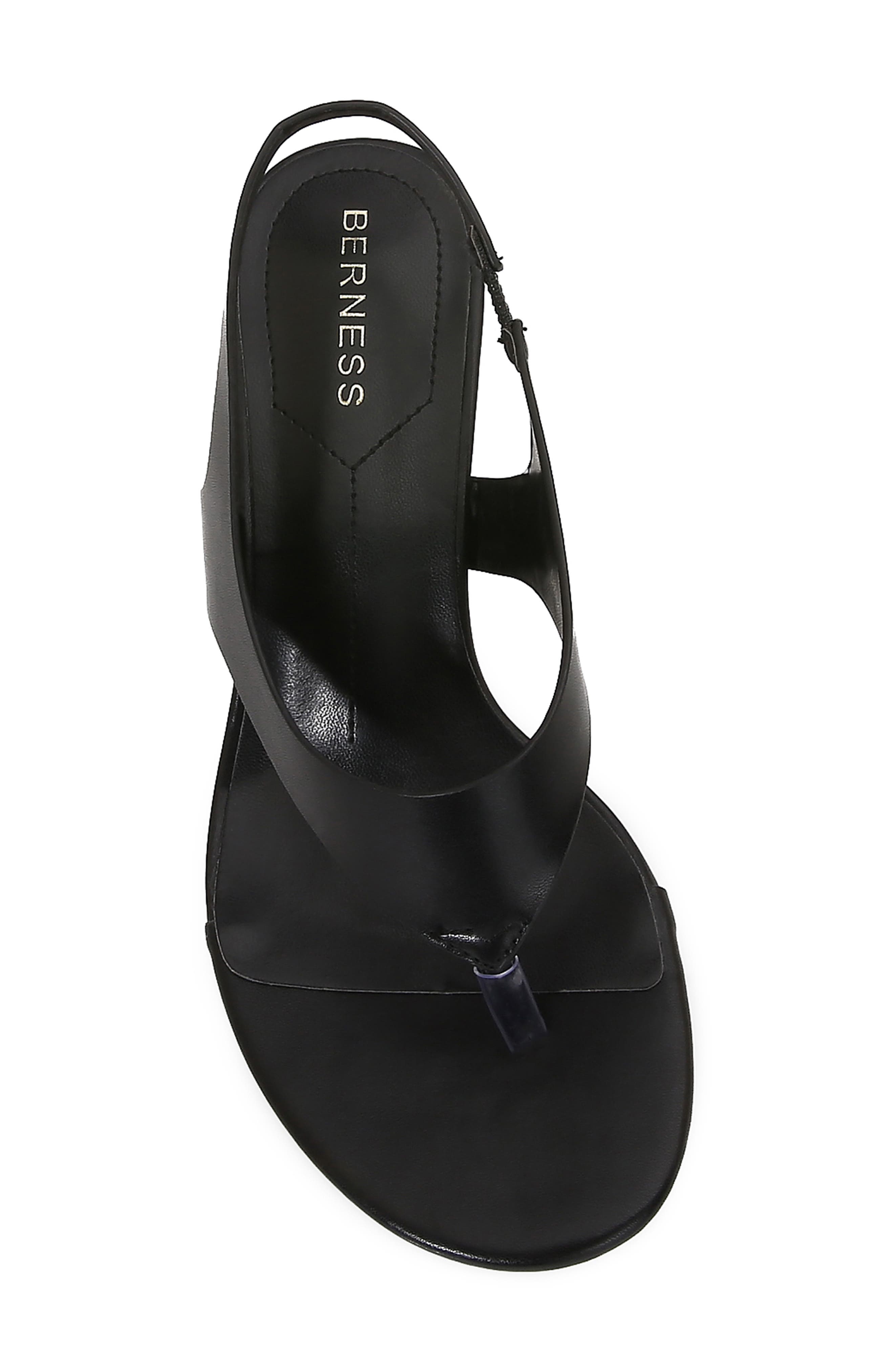 BERNESS Freddy Kitten Heel Thong Sandal, Alternate, color, Black Pu