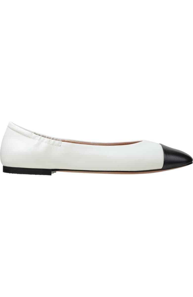 Linea Paolo Nolan Cap Toe Ballet Flat, Alternate, color, Eggshell/ Black