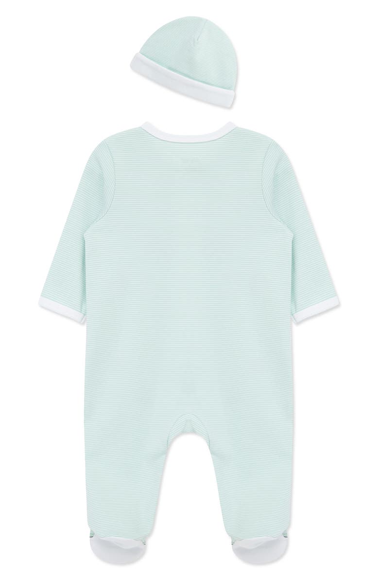 Little Me Golf Cotton Footie & Hat Set, Alternate, color, Green