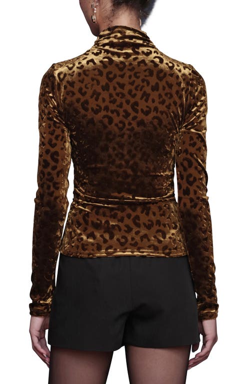 Avec Les Filles Women's Wrap Neck Long Sleeve Top In Brown