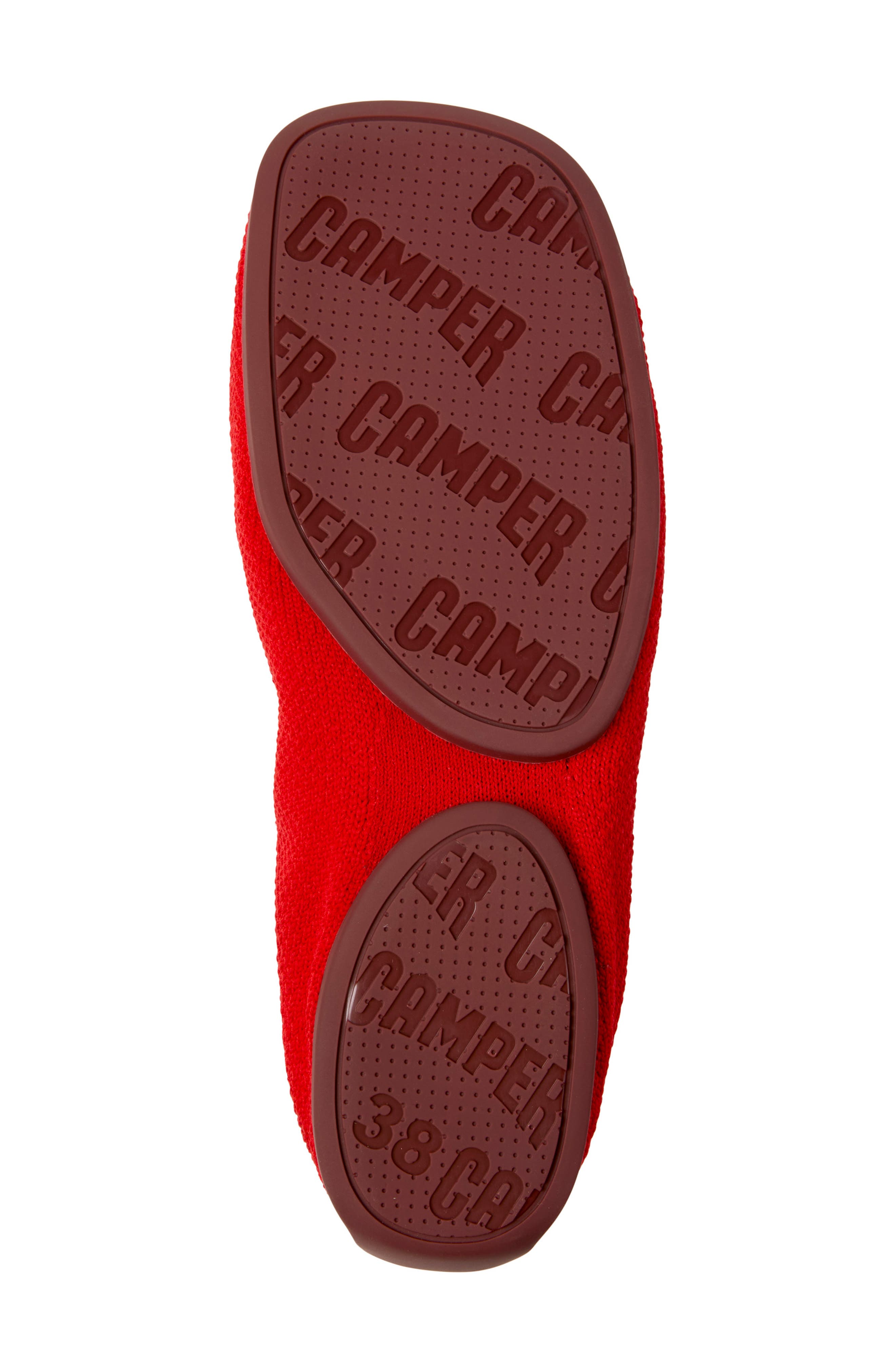 Camper Right Niko Ballerina Flat, Alternate, color, Medium Red