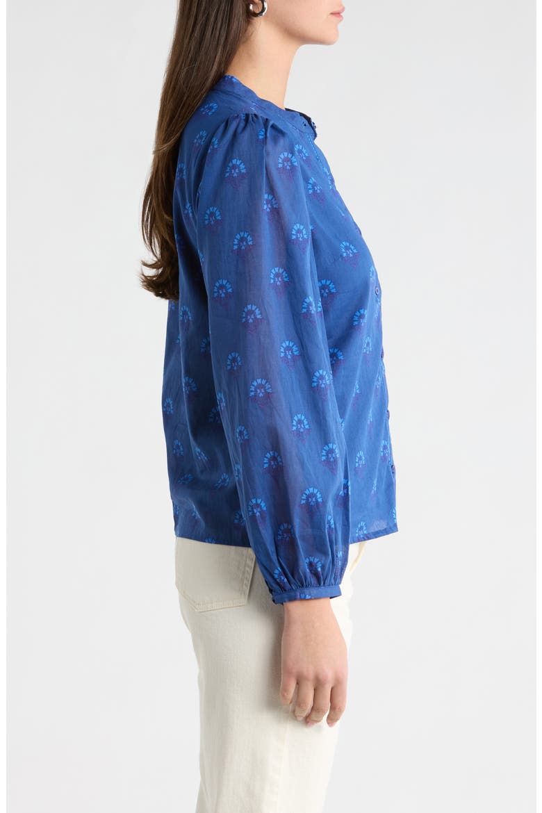 Briza Medallion Meddy Button-Up Shirt, Alternate, color, TEAL-BLUE