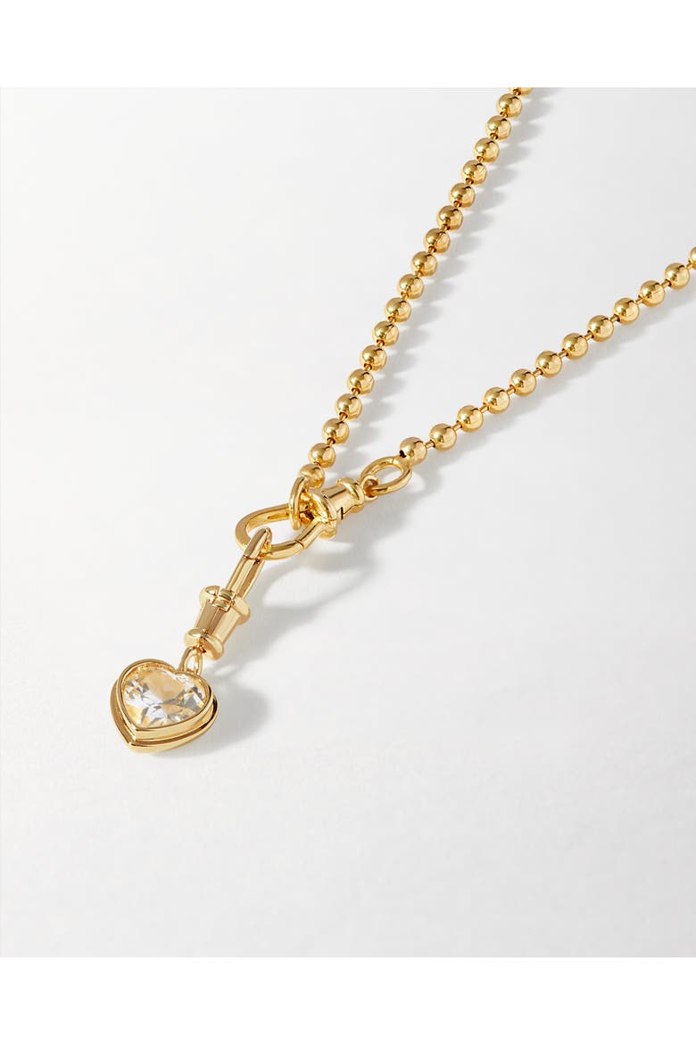 Heart White Sapphire Necklace, Alternate, color, White Sapphire