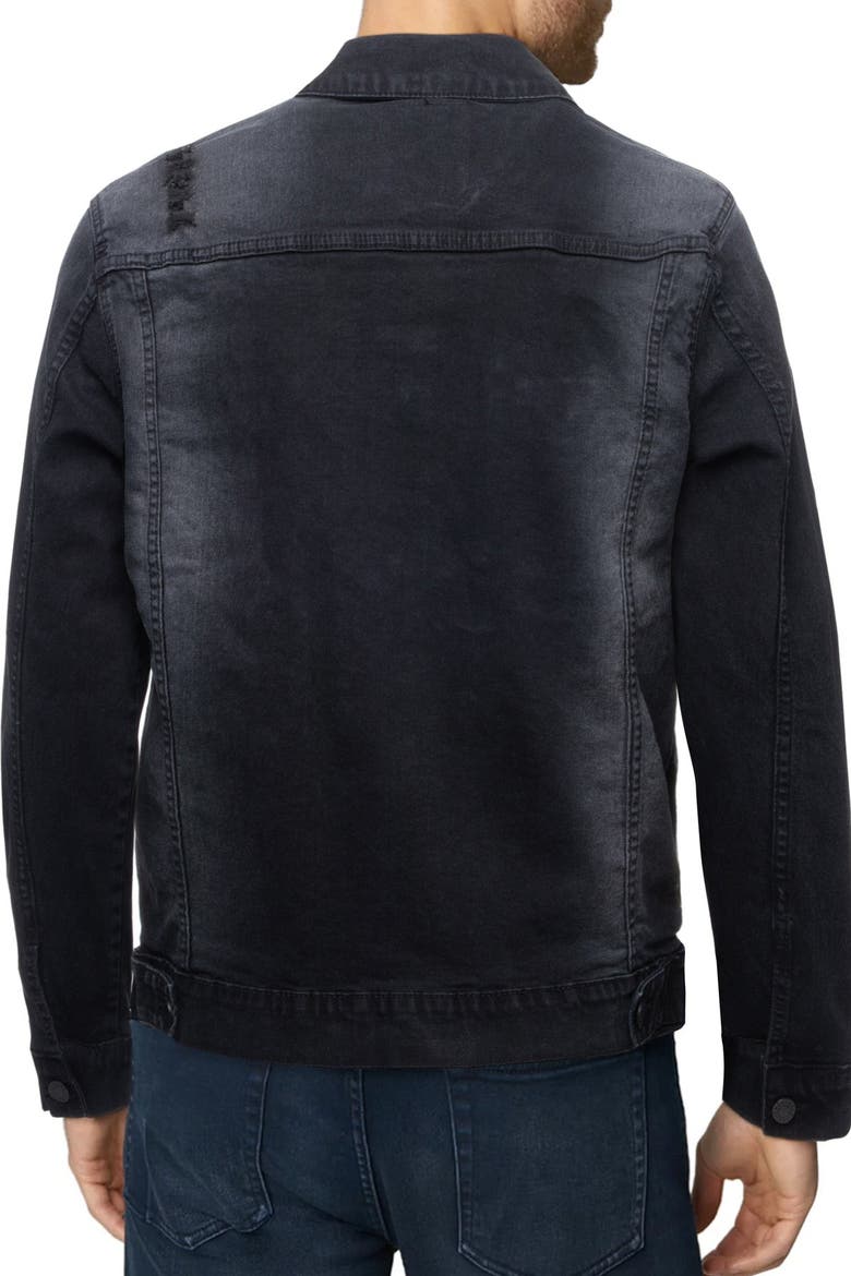 Washed Slim Denim Jacket , Alternate, color, BLACK DENIM