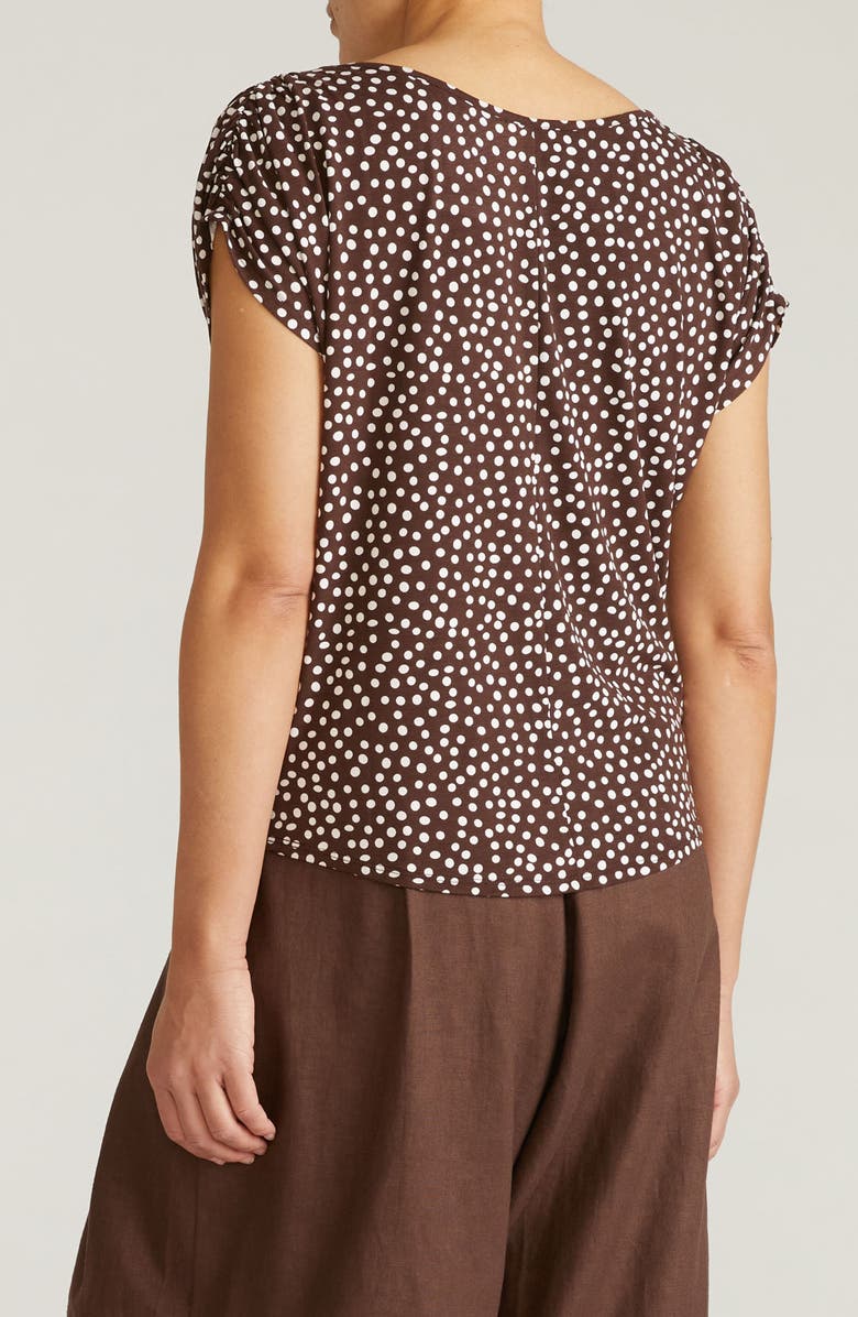 Universal Standard Helena Divine Jersey Top, Alternate, color, Brown/ White Dot