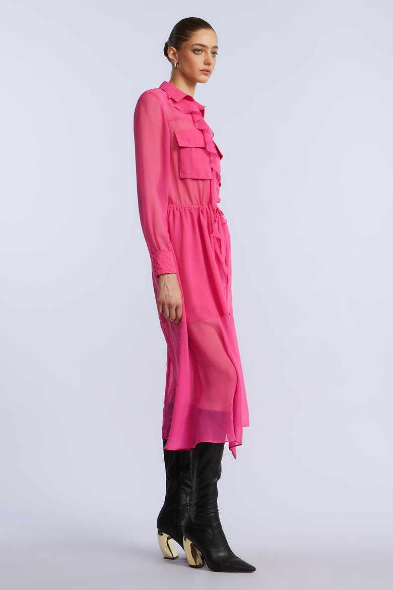 Solid Ruffle Dress, Alternate, color, Fuchsia Purple