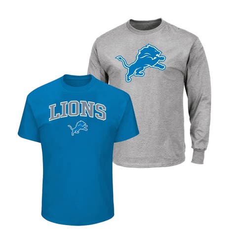 Men's Fanatics  Blue/Heather Gray Detroit Lions Big & Tall 2-Pack T-Shirt Set