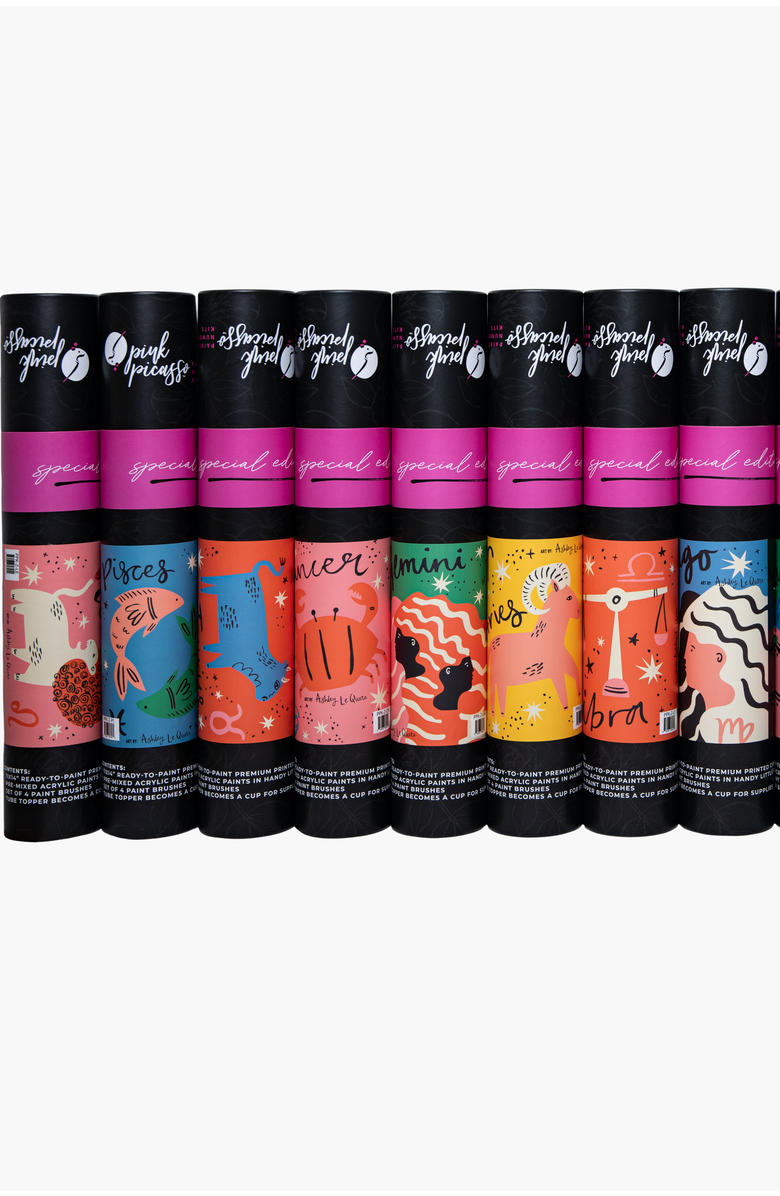 Pink Picasso Kits Special Edition Zodiac Virgo Paint by Numbers Kit, Alternate, color, Dark Teal Blue