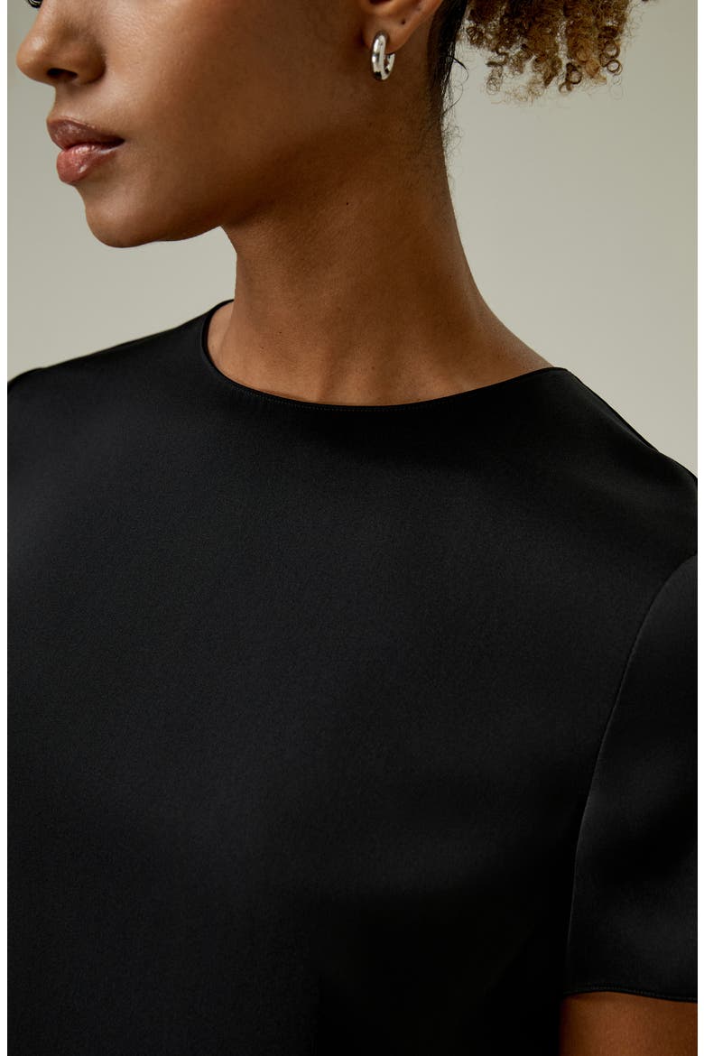 Women's Basic Silk T-shirt, Alternate, color, Black