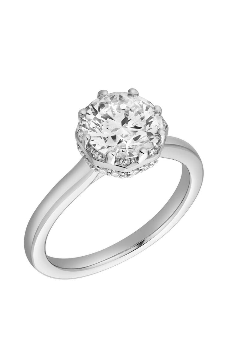 LuvMyJewelry Tiarae 14K Gold Round Cut Lab Grown Diamond Cathedral Ring - 2 ct, Alternate, color, 