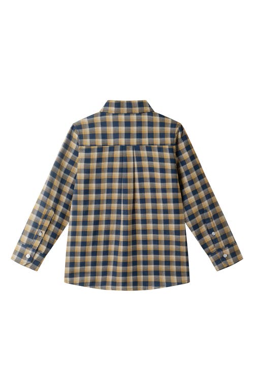 Andy & Evan Kids' Plaid Cotton Button-up Shirt In Brown