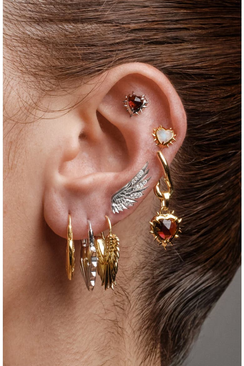 Wing Huggie Earrings, Alternate, color, 14K GOLD VERMEIL