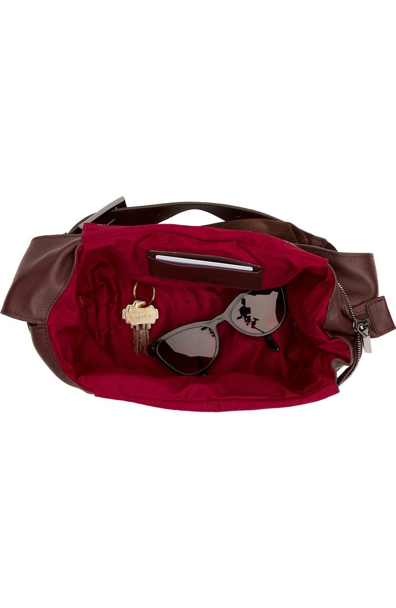 HAMMITT Tom Zip Medium Hobo Bag, Alternate, color, Belted Suede/ Gunmetal