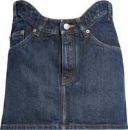 Jean Paul Gaultier Curvy Waistband Denim Miniskirt