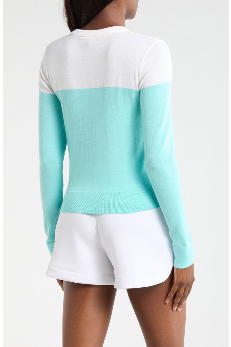 Merino Wool Blend Sweater, Alternate, color, LIMPET/ BRILLIANT WHITE