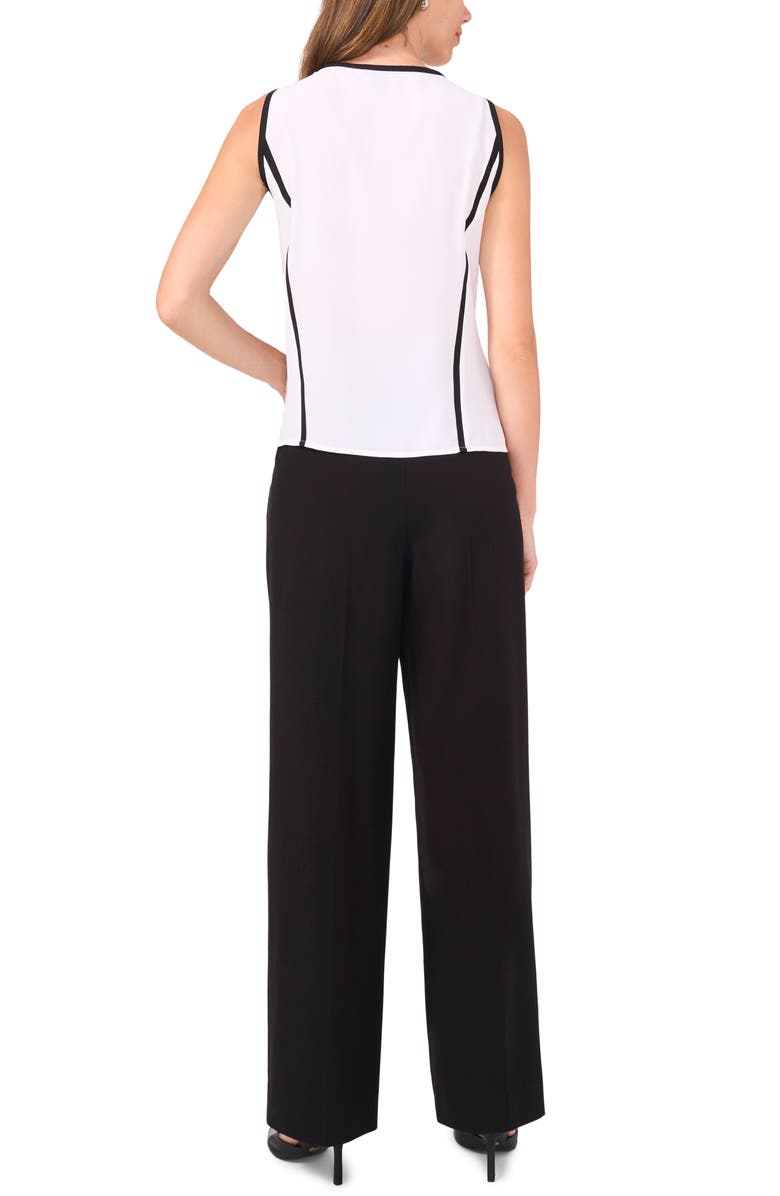 Halogen<sup>®</sup> Tipped Sleeveless Top, Alternate, color, Bright White