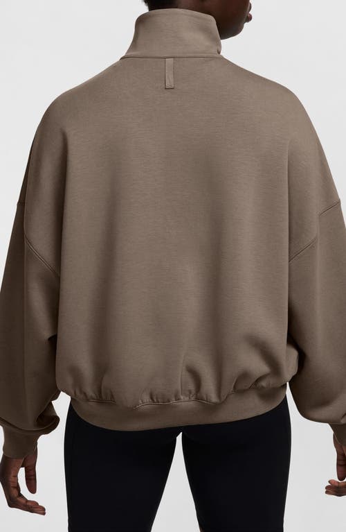 Nike Dri-fit Half Zip Top In Mink Brown/mink Brown