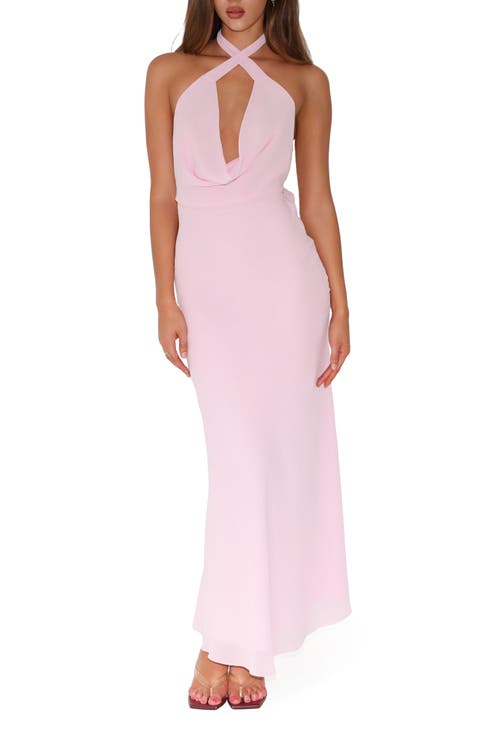 Zyla Halter Neck Georgette Gown