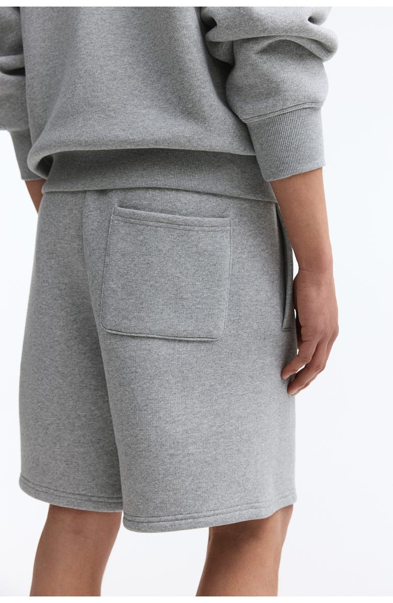 H&M Relaxed Fit Shorts, Alternate, color, Light Gray Melange/Soho Nyc