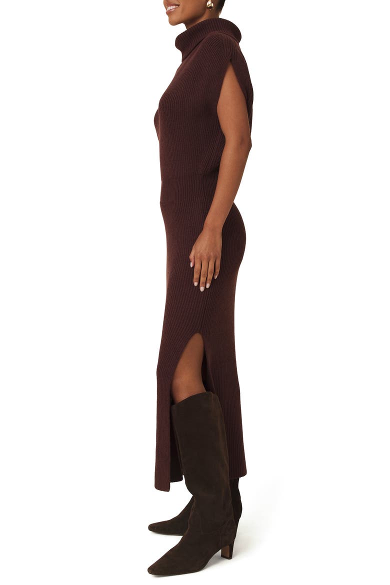Madeline Rib Turtleneck Maxi Sweater Dress, Alternate, color, MERLOT RED
