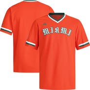 adidas Men's adidas  Orange Miami Hurricanes V-Neck Baseball Jersey