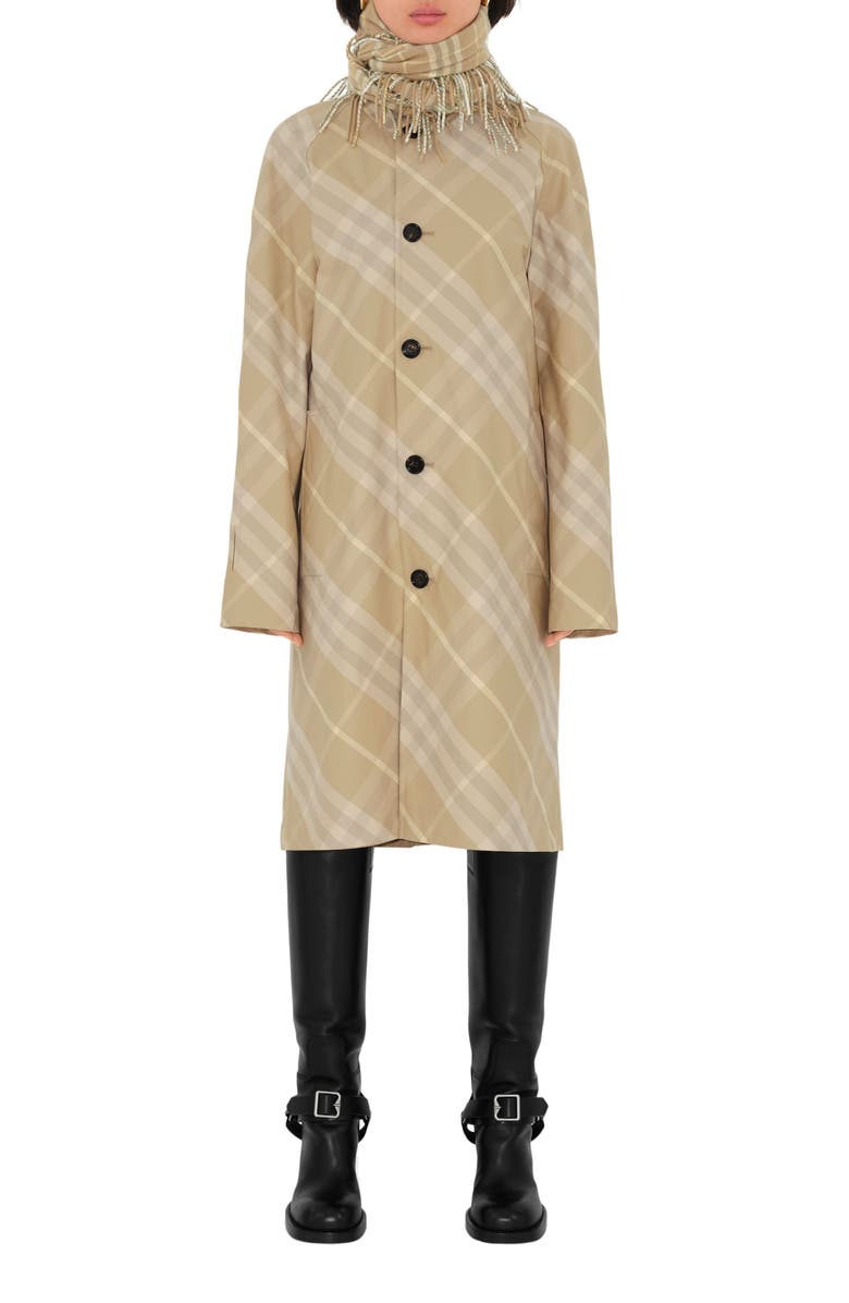 Burberry Reversible Check Water Resistant Cotton Gabardine Car Coat, Main, color,