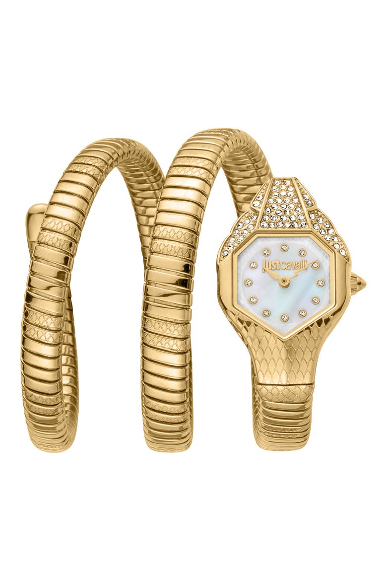 Snake Bracelet Watch, 22mm x 35mm, Main, color, GOLD