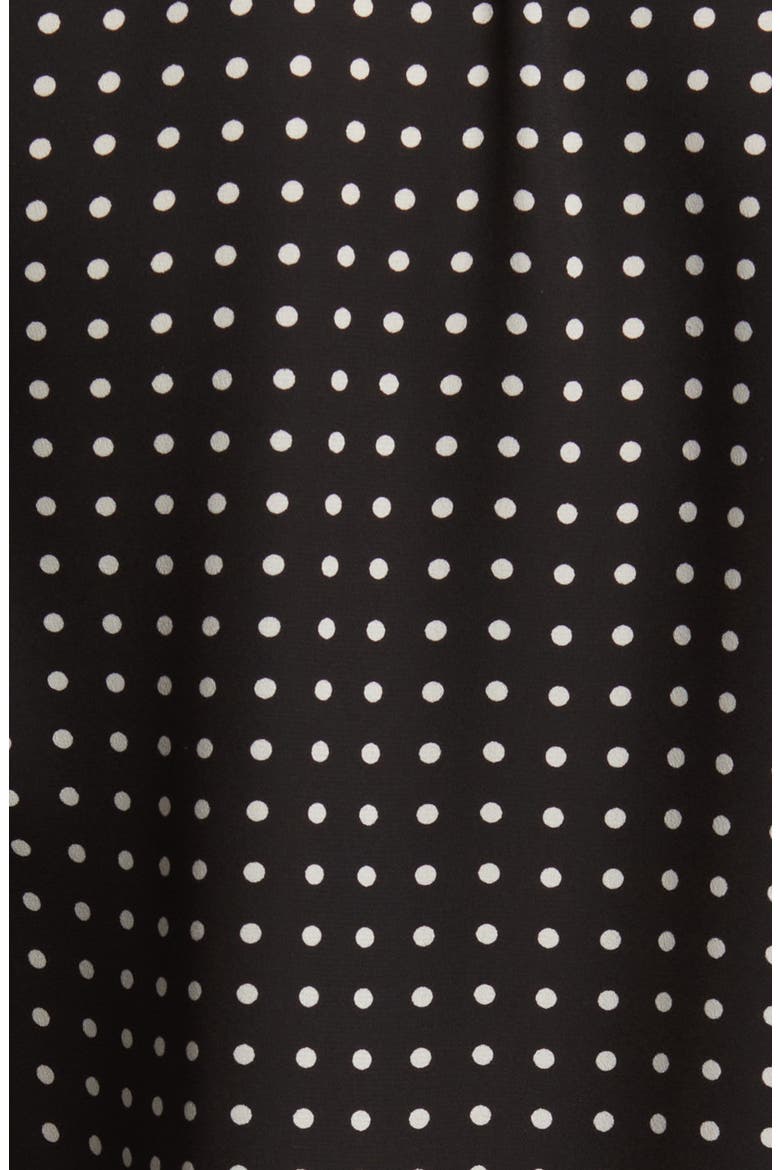 Crêpe de Chine Tie Neck Blouse, Alternate, color, ANNE BLACK/ ANNE WHITE
