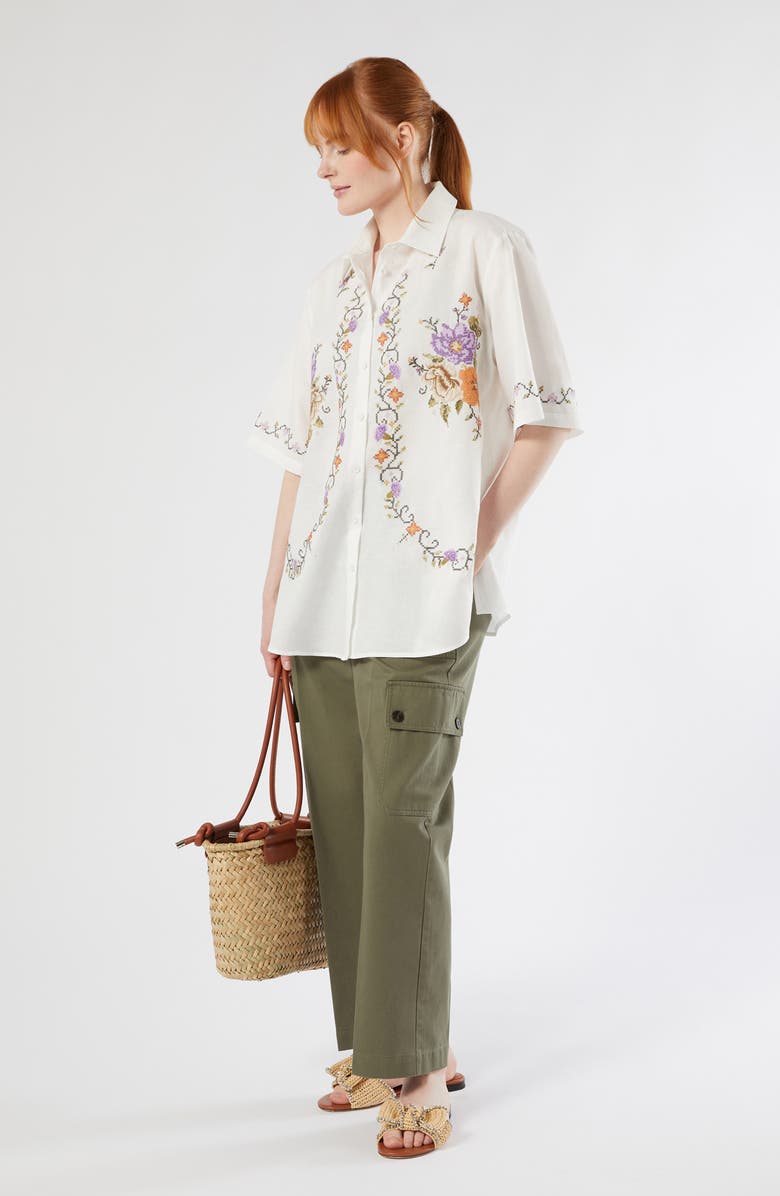 Marina Rinaldi Visiera Cotton Cargo Pants, Alternate, color, Olive Green