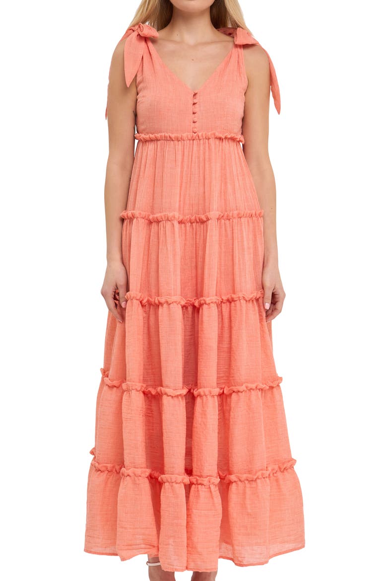 Tiered Maxi Dress, Alternate, color, ORANGE