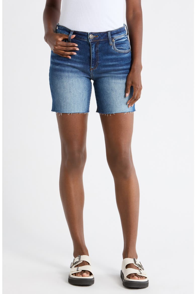 Kity Raw Hem Denim Shorts, Main, color, BLUESTAR