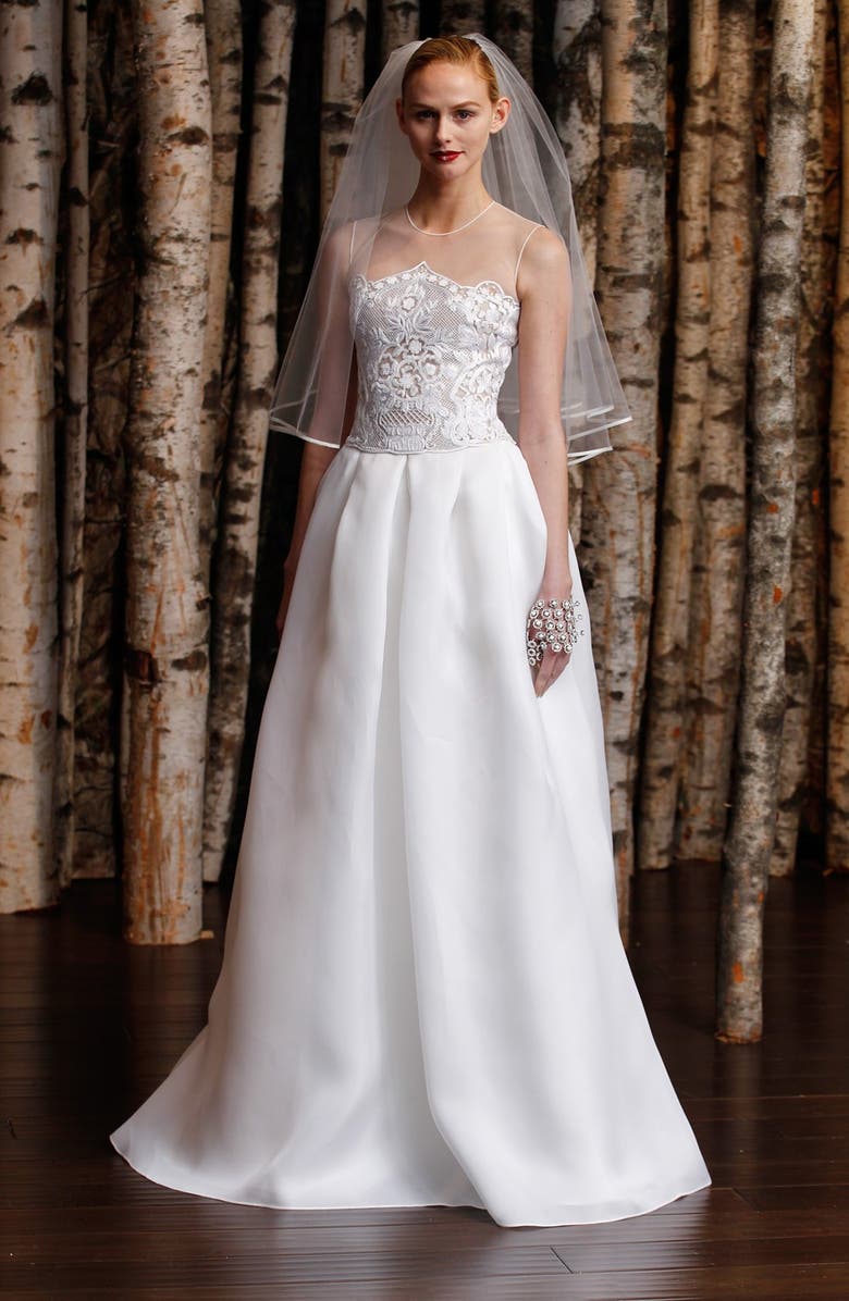 Naeem Khan Lisbon Silk Gazar Ballgown, Alternate, color,