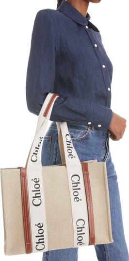 Chloé Medium Woody Linen Tote | Nordstrom