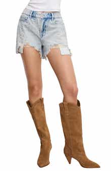 Good American Bombshell Rhinestone Cutoff Denim Shorts