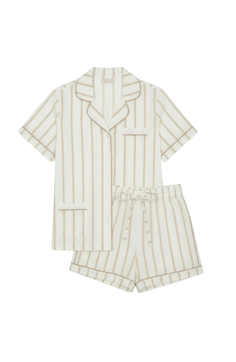 KIP Mom Cotton Pajama Set, Alternate, color, Champagne