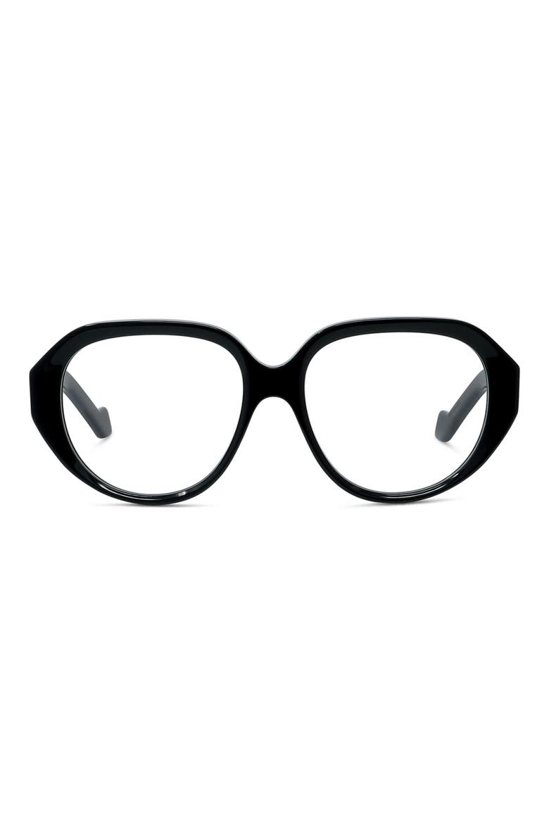 Anagram 54mm Geometric Optical Glasses, Main, color, SHINY BLACK