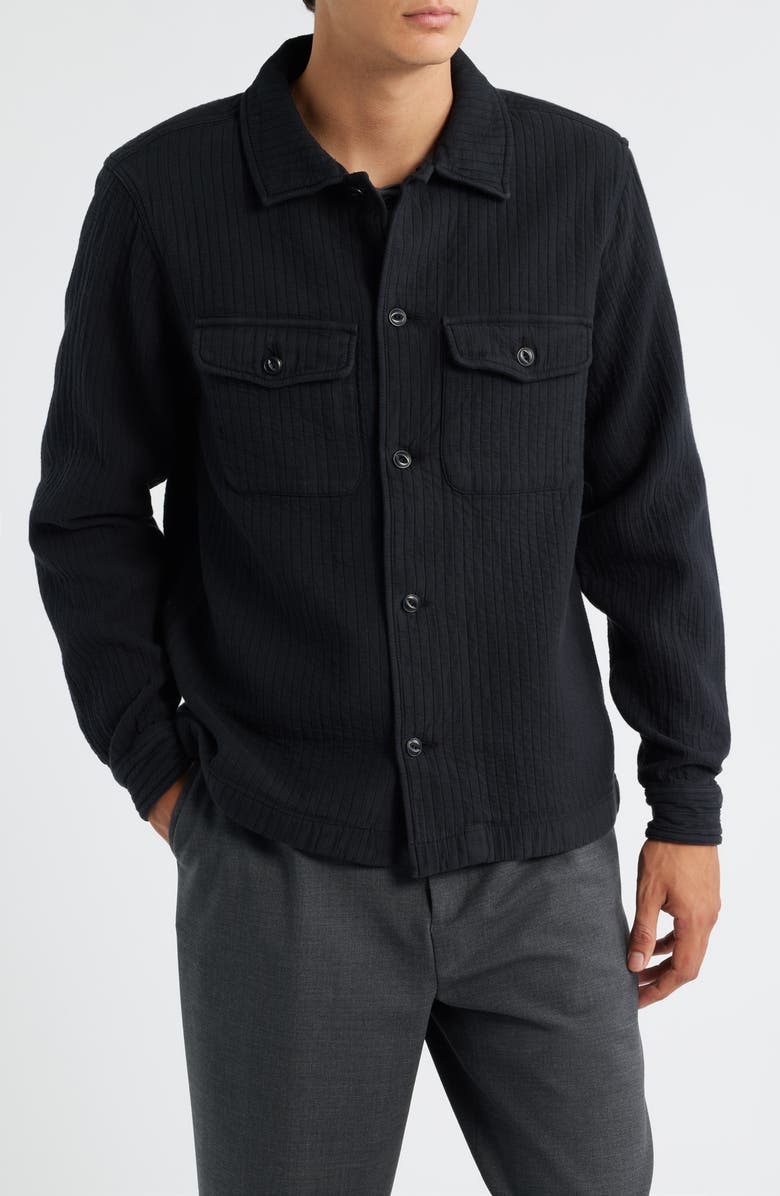 MERZ B SCHWANEN Quilted Organic Cotton Shirt Jacket, Alternate, color, Charcoal