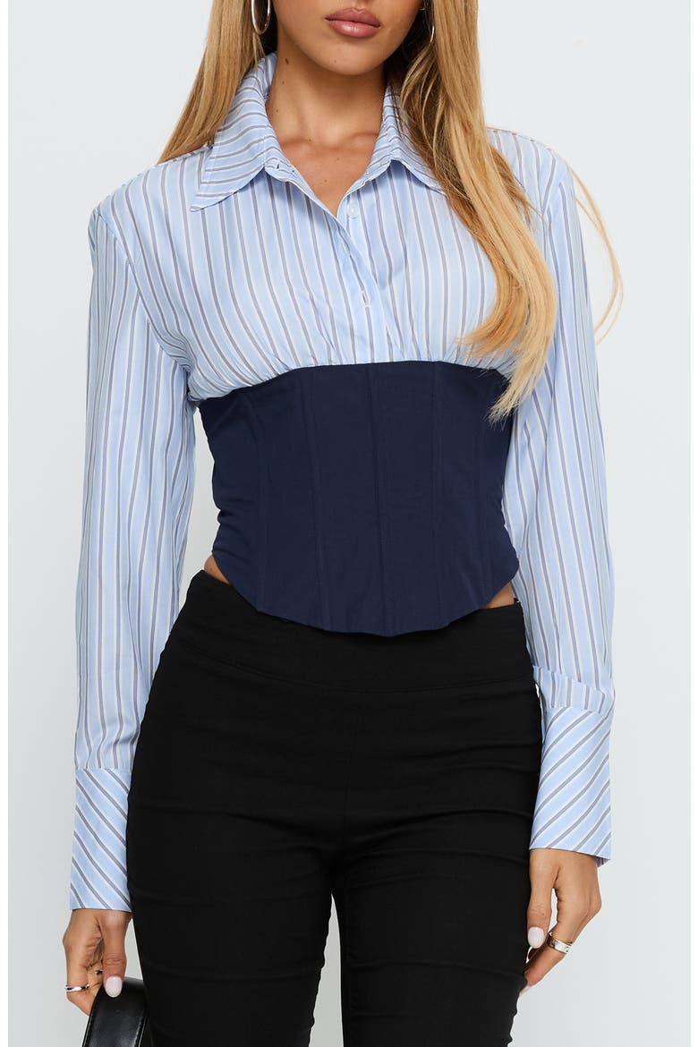 Darvell Corset Woven Shirt, Main, color, BLUE