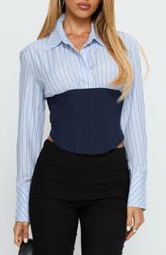 Princess Polly Darvell Corset Woven Shirt