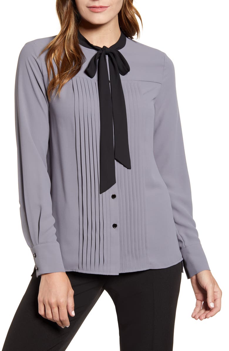 Anne Klein Tie Neck Blouse, Main, color, 