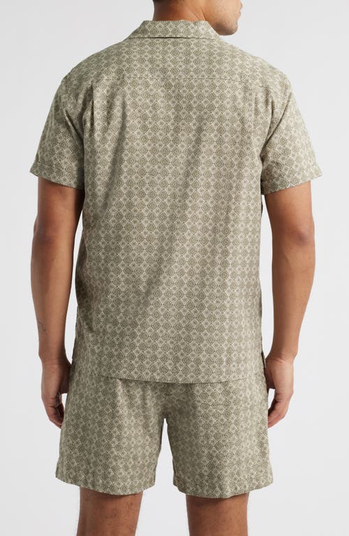 Rails Atlas Relaxed Fit Button Down Short Sleeve Shirt In Diamond Oat Olive