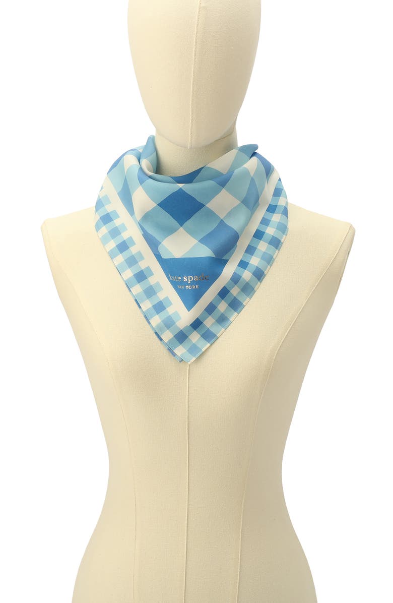 Kate Spade New York beach plaid cotton & silk bandana, Alternate, color, 
