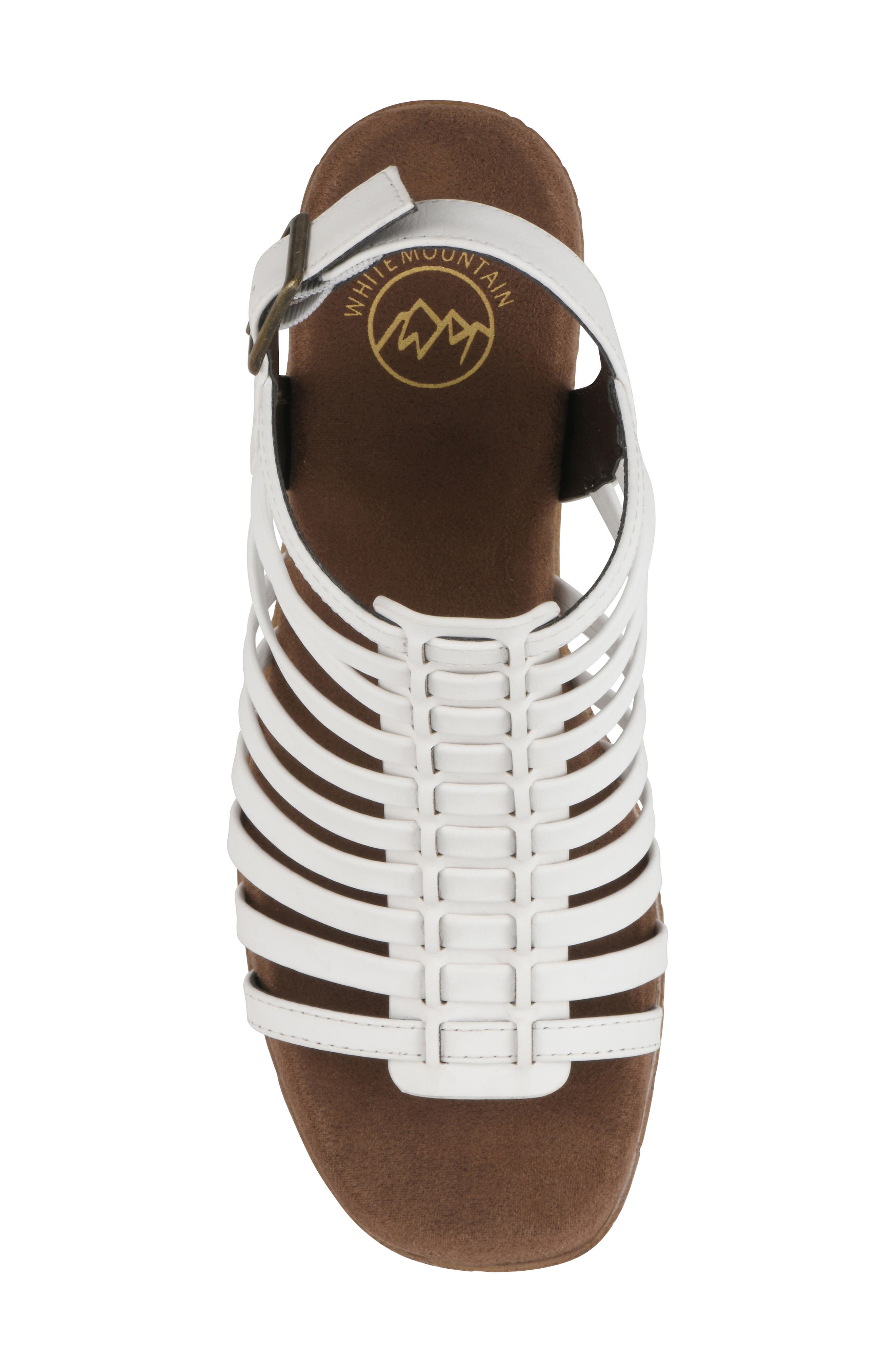 White Mountain Footwear Barbea Platform Sandal, Alternate, color, White/ Smooth