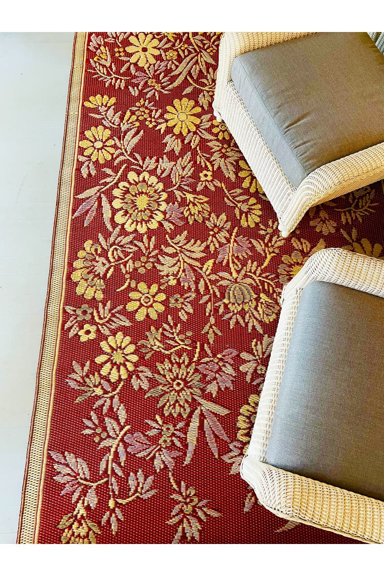 Wildflowers Rug, Alternate, color, Cranberry - 6'x9'
