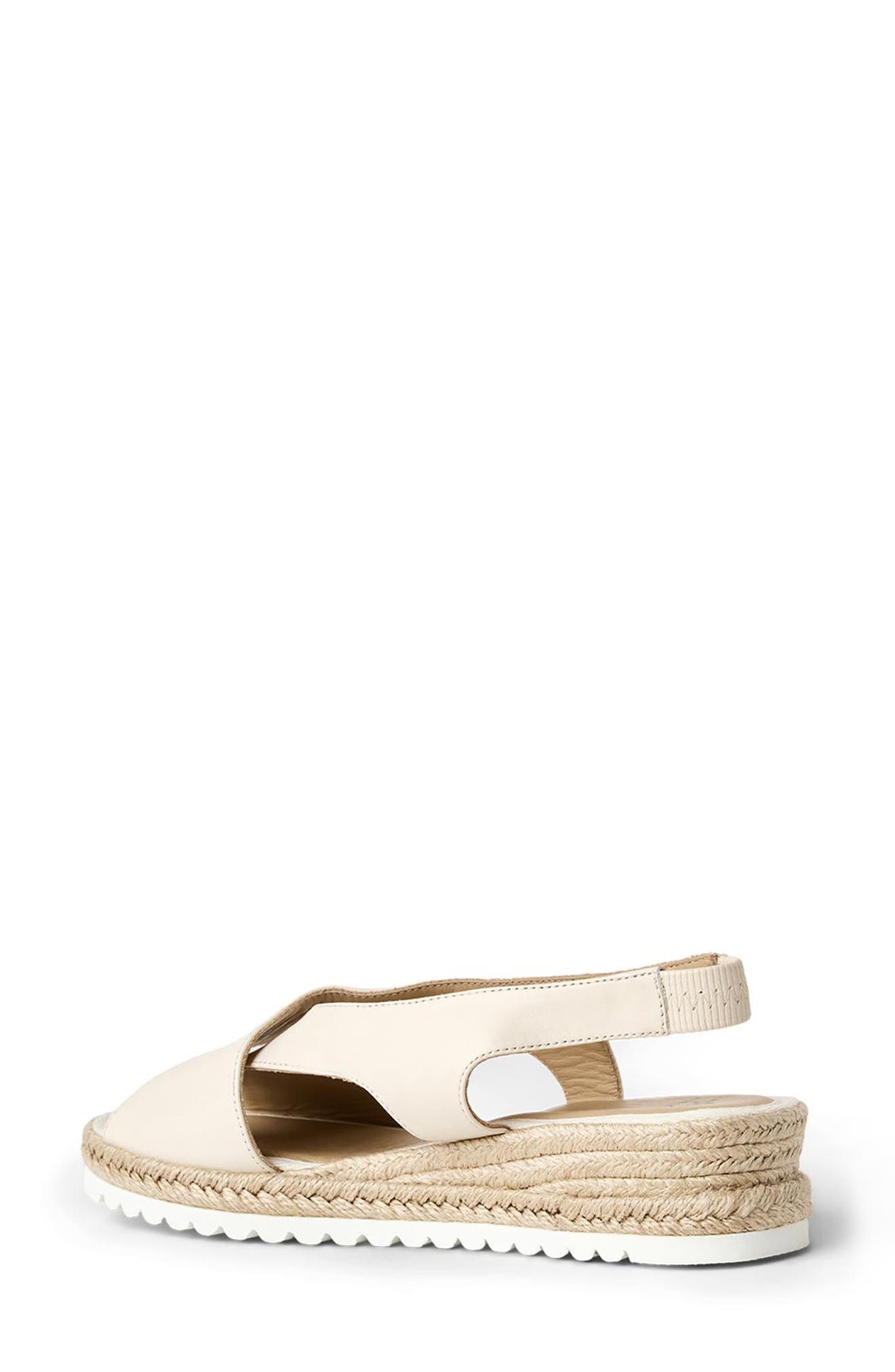 Adelina Weatherproof Slingback Espadrille Platform Wedge Sandal, Alternate, color, SOFT WHITE LEATHER