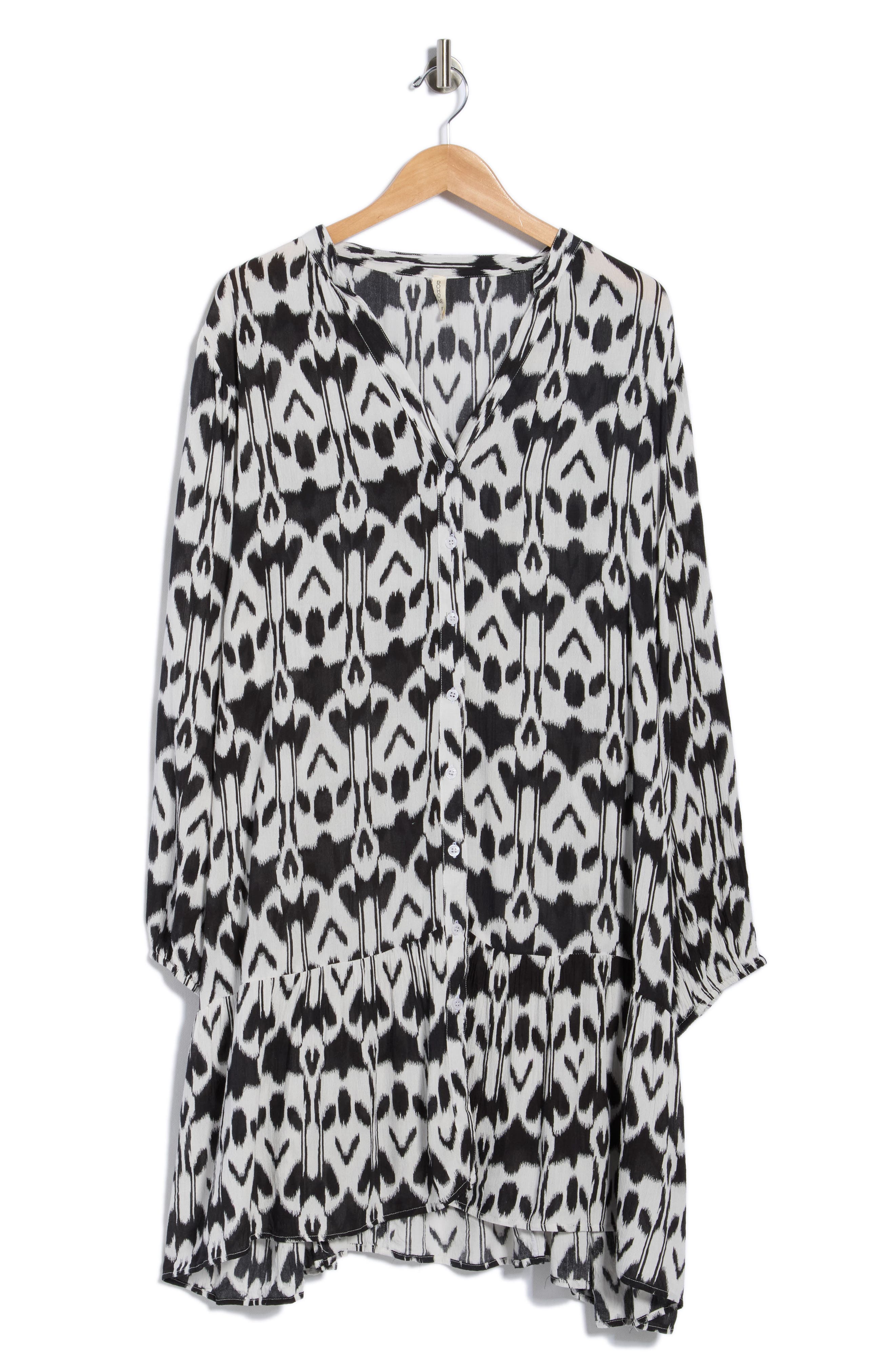 BOHO ME Ikat Long Sleeve Cover-Up Dress (Women) | Nordstromrack