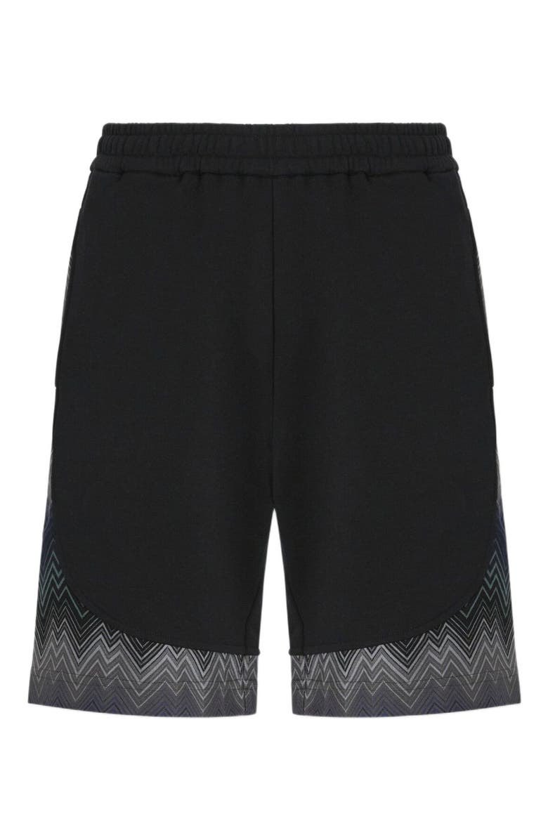 Missoni Fleece Shorts With Zigzag Insert, Alternate, color, Black