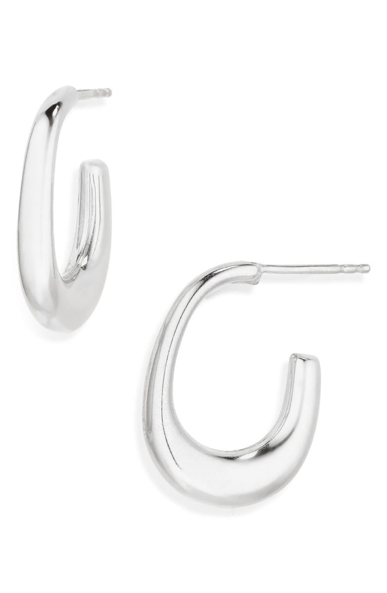 ARGENTO VIVO Tapered Oblong Hoop Earrings, Main, color, Silver