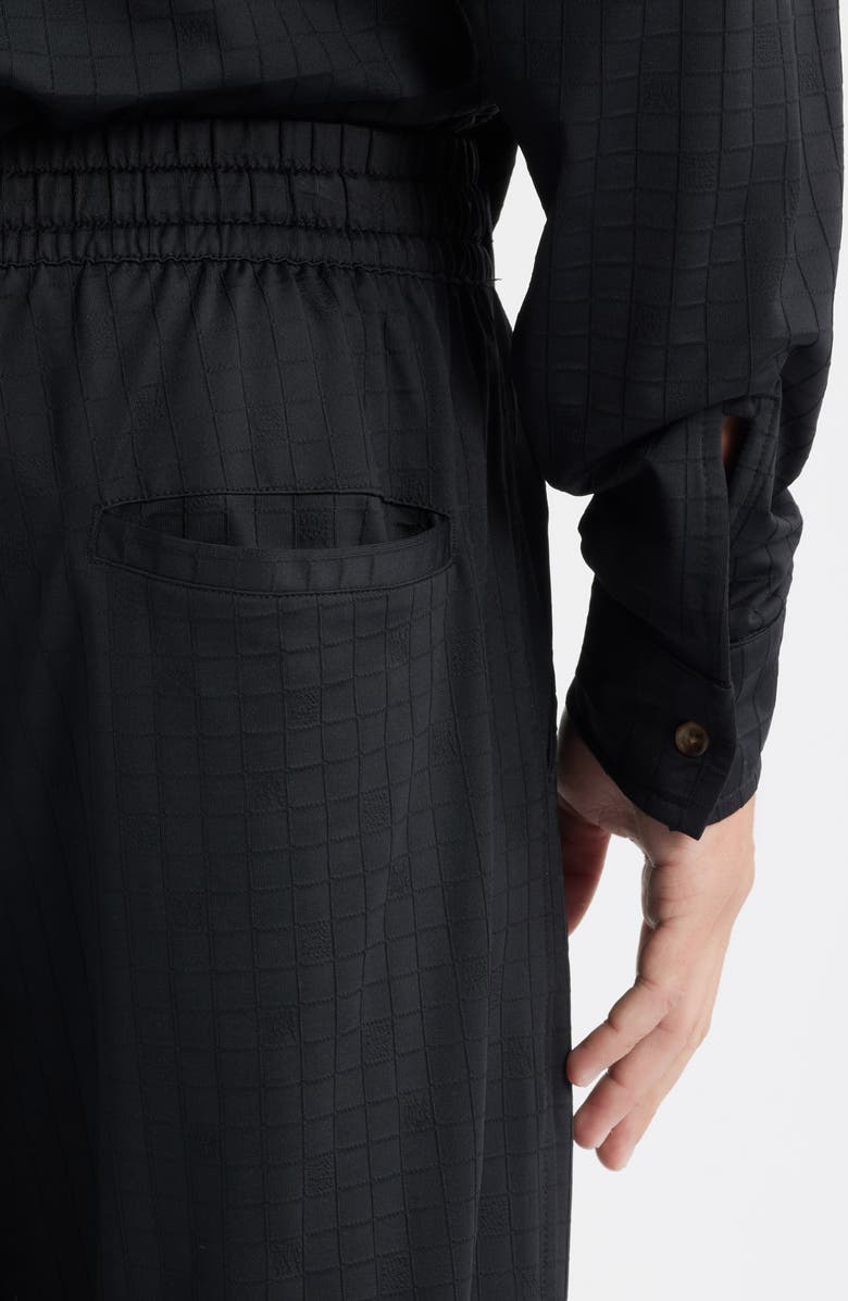 RIZORT Francis Grid Stretch Nylon Blend Drawstring Pants, Alternate, color, Black