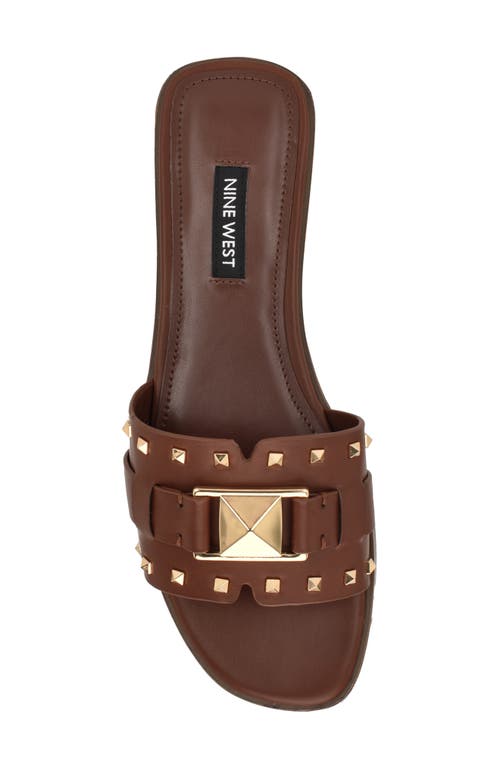 Nine West Griyen Studded Slide Sandal In Brown